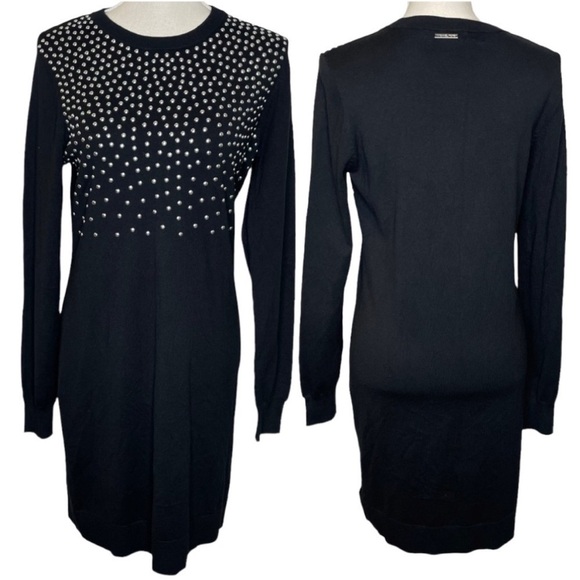 MICHAEL Michael Kors  Black Studded Sweater Dress Sz S - Picture 2 of 7